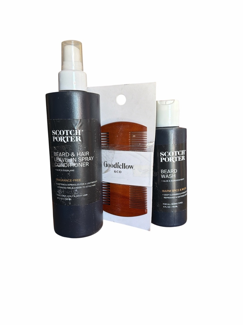 Scotch Porter Grooming Set in Black and Brown and beard comb goodfellow & co